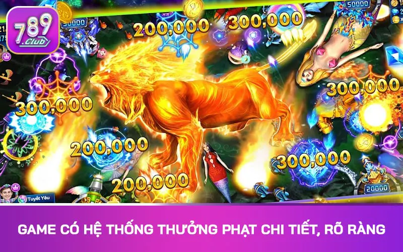 Game có hệ thống thưởng phạt chi tiết, rõ ràng